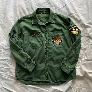 Embroidered Patch Button Up